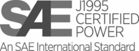 SAE J1995 CERTIFIED POWER AN SAE INTERNATIONAL STANDARD Logo (USPTO, 12.08.2019)