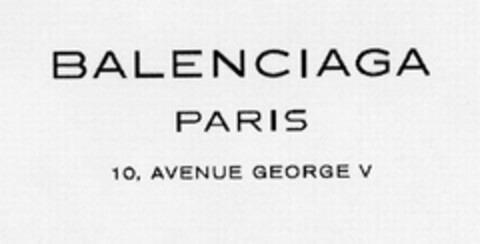 BALENCIAGA PARIS 10, AVENUE GEORGE V Logo (USPTO, 05.08.2009)