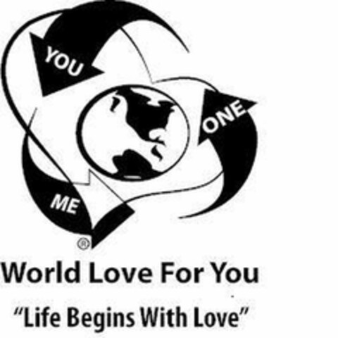 "YOU ME ONE" "WORLD LOVE FOR YOU" Logo (USPTO, 21.01.2013)