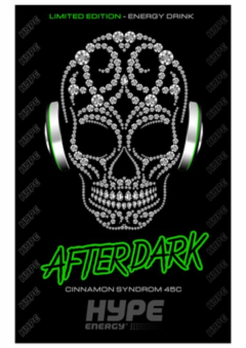 LIMITED EDITION- ENERGY DRINK AFTERDARK CINNAMON SYNDROM 45C HYPE ENERGY Logo (USPTO, 02/03/2015)