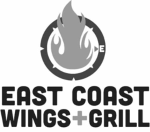 E EAST COAST WINGS+GRILL Logo (USPTO, 26.10.2016)