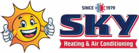 SINCE 1979 SKY HEATING & AIR CONDITIONING Logo (USPTO, 07/10/2019)