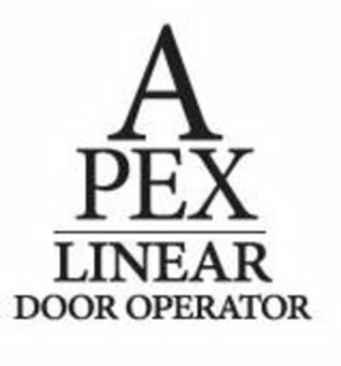 A PEX LINEAR DOOR OPERATOR Logo (USPTO, 08/06/2019)