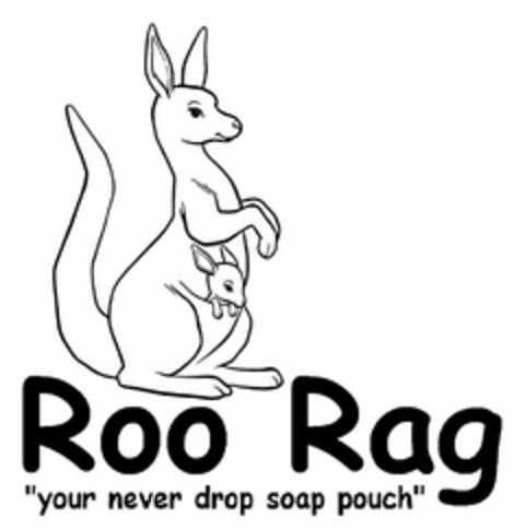 ROO RAG "YOUR NEVER DROP SOAP POUCH" Logo (USPTO, 03/23/2020)