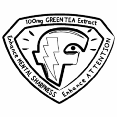 F 100MG GREEN TEA EXTRACT ENHANCE MENTAL SHARPNESS ENHANCE ATTENTION Logo (USPTO, 04.02.2009)