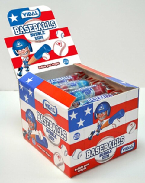 VIDAL BASEBALLS BUBBLE GUM DRAGEE GLUTEN FREE Logo (USPTO, 23.05.2014)