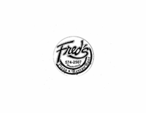 FRED'S PIZZA RESTAURANT WHEELERSBURG 574-2507 Logo (USPTO, 17.01.2016)