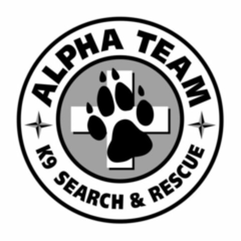 ALPHA TEAM K9 SEARCH & RESCUE Logo (USPTO, 03/26/2018)