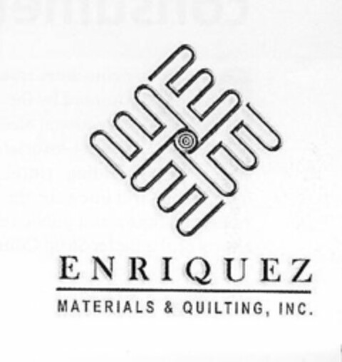 EEEE ENRIQUEZ MATERIALS & QUILTING, INC. Logo (USPTO, 09/04/2020)