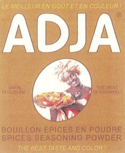 ADJA LE MEILLEUR EN GOUT ET EN COULEUR! SAFAL BI GUEUNE! THE BEST SEASONING! BOUILLON EPICES EN POUDRE SPICES SEASONING POWDER THE BEST TASTE AND COLOR! Logo (USPTO, 20.01.2011)