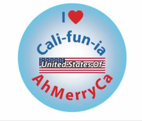 I CALI-FUN-IA UNITED STATES OF AHMERRYCA Logo (USPTO, 10/29/2019)