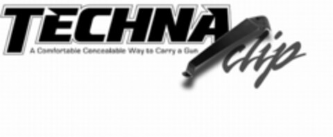 TECHNA CLIP A COMFORTABLE CONCEALABLE WAY TO CARRY A GUN Logo (USPTO, 16.01.2012)