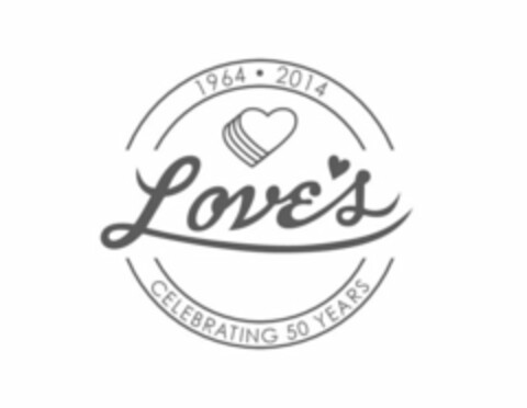 1964 - 2014 LOVE'S CELEBRATING 50 YEARS Logo (USPTO, 20.08.2013)