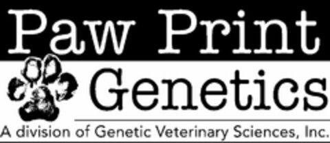 PAW PRINT GENETICS A DIVISION OF GENETIC VETERINARY SCIENCES, INC. Logo (USPTO, 02/25/2015)