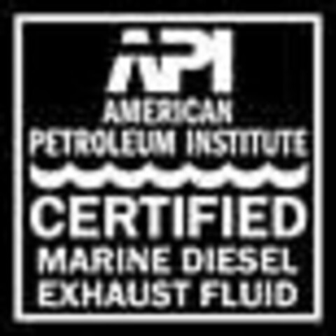 API AMERICAN PETROLEUM INSTITUTE CERTIFIED MARINE DIESEL EXHAUST FLUID Logo (USPTO, 17.03.2017)
