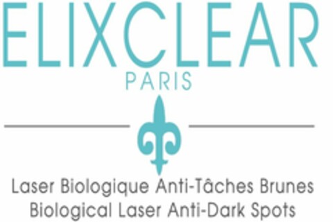 ELIXCLEAR PARIS LASER BIOLOGIQUE ANTI-TACHES BRUNES BIOLOGICAL LASER ANTI-DARK SPOTS Logo (USPTO, 06/09/2017)