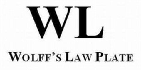 WL WOLFF'S LAW PLATE Logo (USPTO, 20.03.2012)