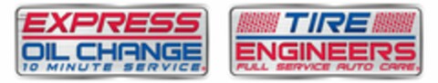 EXPRESS OIL CHANGE 10 MINUTE SERVICE TIRE ENGINEERS FULL SERVICE AUTO CARE Logo (USPTO, 02.01.2015)