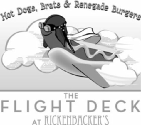 THE FLIGHT DECK AT RICKENBACKER'S HOT DOGS, BRATS & RENEGADE BURGERS Logo (USPTO, 02/13/2012)