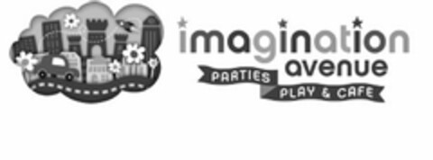 IMAGINATION AVENUE PARTIES PLAY & CAFE Logo (USPTO, 22.07.2013)