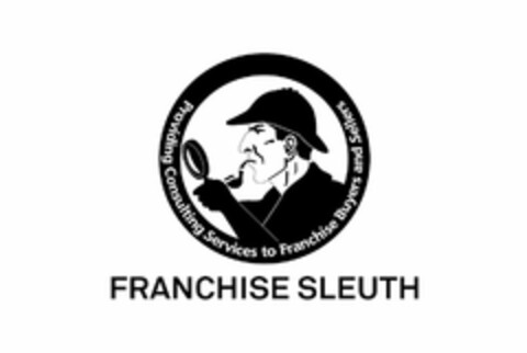 PROVIDING CONSULTING SERVICES TO FRANCHISE BUYERS AND SELLERS FRANCHISE SLEUTH Logo (USPTO, 20.06.2014)