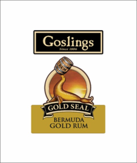 GOSLINGS GOLD SEAL BERMUDA GOLD RUM SINCE 1806 Logo (USPTO, 01.05.2015)