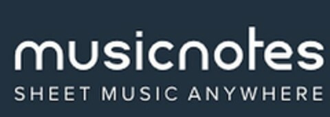 MUSICNOTES SHEET MUSIC ANYWHERE Logo (USPTO, 05/31/2018)