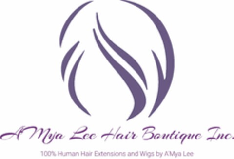 A'MYA LEE HAIR BOUTIQUE INC. 100% HUMANHAIR EXTENSIONS AND WIGS BY A'MYA LEE Logo (USPTO, 15.12.2019)