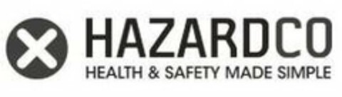 X HAZARDCO HEALTH & SAFETY MADE SIMPLE Logo (USPTO, 08/18/2020)