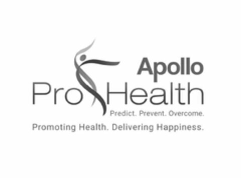 APOLLO PRO HEALTH PREDICT. PREVENT. OVERCOME. PROMOTING HEALTH. DELIVERING HAPPINESS. Logo (USPTO, 22.01.2020)
