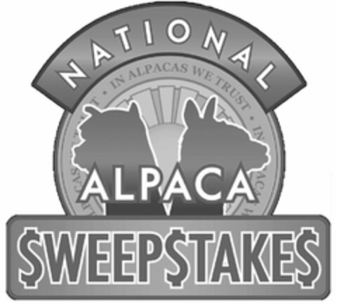 NATIONAL ALPACA $WEEP$TAKE$ IN ALPACAS WE TRUST Logo (USPTO, 01/19/2009)