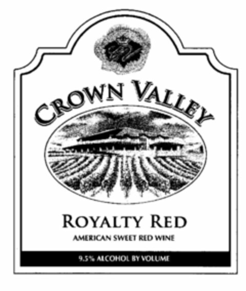 CV CROWN VALLEY ROYALTY RED AMERICAN SWEET RED WINE 9.5% ALCOHOL BY VOLUME Logo (USPTO, 10/12/2009)