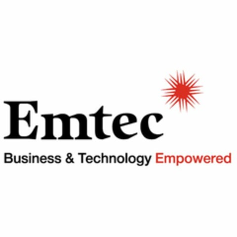 EMTEC BUSINESS & TECHNOLOGY EMPOWERED Logo (USPTO, 10/18/2012)