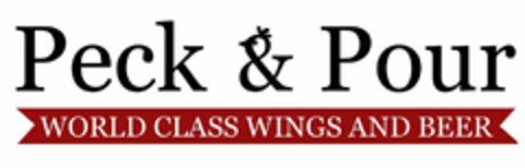 PECK & POUR WORLD CLASS WINGS & BEER Logo (USPTO, 12/18/2014)