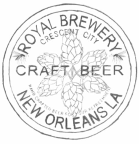 ROYAL BREWERY CRAFT BEER CRESCENT CITY HAND CRAFTED BEER FOR YOUR REFRESHMENT NEW ORLEANS LA Logo (USPTO, 15.12.2015)