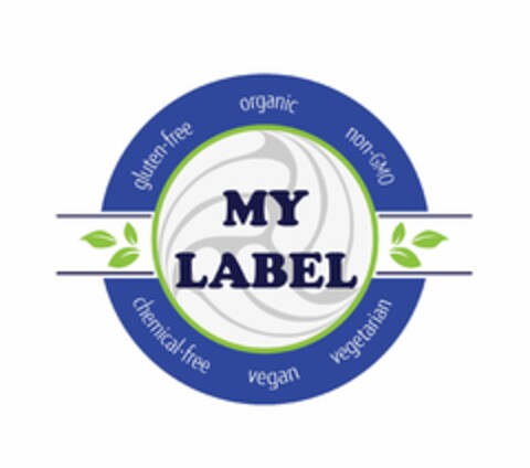 MY LABEL GLUTEN-FREE ORGANIC NON-GMO CHEMICAL-FREE VEGAN VEGETARIAN Logo (USPTO, 04/28/2016)