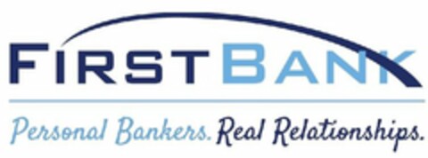 FIRST BANK PERSONAL BANKERS. REAL RELATIONSHIPS. Logo (USPTO, 07.08.2019)