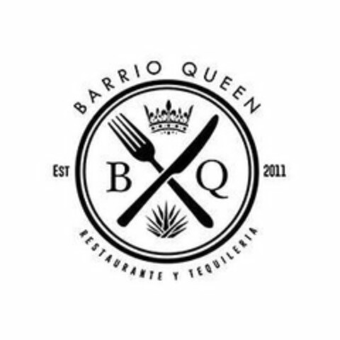 BARRIO QUEEN EST 2011 B Q RESTAURANTE Y TEQUILERIA Logo (USPTO, 08/24/2020)