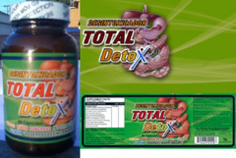 DESINTOXICADOR TOTAL DETOX HIGADO RIÑÓN PANCREAS INTESTINO/COLON PULMÓN "PODEROSO DESINFLAMANTE" Logo (USPTO, 20.05.2009)