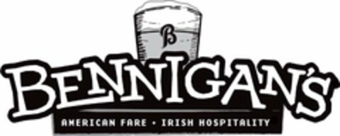 B BENNIGAN'S AMERICAN  FARE · IRISH HOSPITALITY Logo (USPTO, 22.04.2010)