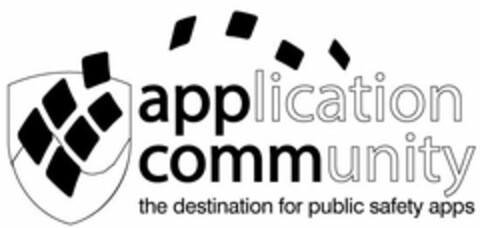 APPLICATION COMMUNITY THE DESTINATION FOR PUBLIC SAFETY APPS Logo (USPTO, 05/06/2013)