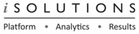 ISOLUTIONS PLATFORM · ANALYTICS · RESULTS Logo (USPTO, 23.01.2015)