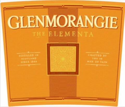 GLENMORANGIE THE ELEMENTA DISTILLED IN SCOTLAND SINCE 1843 GLENMORANGIE SIGNET THE CADBOLL STONE CRAFTED BY THE 16 MEN OF TAIN Logo (USPTO, 06/04/2019)