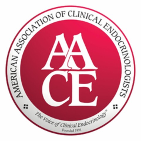 AACE AMERICAN ASSOCIATION OF CLINICAL ENDOCRINOLOGISTS THE VOICE OF CLINICAL ENDOCRINOLOGY FOUNDED 1991 Logo (USPTO, 05/30/2014)