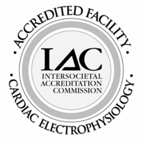 IAC INTERSOCIETAL ACCREDITATION COMMISSION · ACCREDITED FACILITY  · · CARDIAC ELECTROPHYSIOLOGY · Logo (USPTO, 02/14/2017)