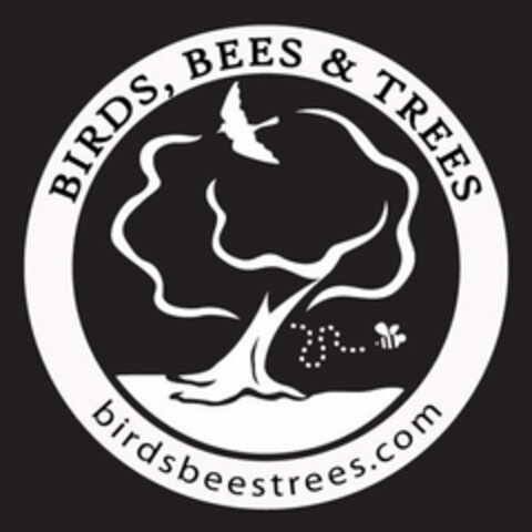 BIRDS, BEES & TREES BIRDSBEESTREES.COM Logo (USPTO, 03/23/2009)