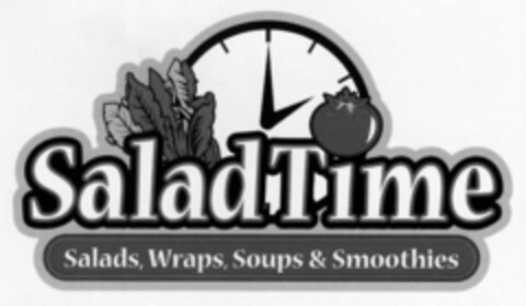 SALADTIME SALADS, WRAPS, SOUPS & SMOOTHIES Logo (USPTO, 08.10.2010)