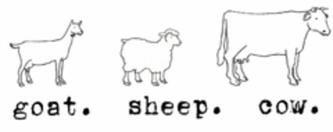 GOAT. SHEEP. COW. Logo (USPTO, 02/07/2013)