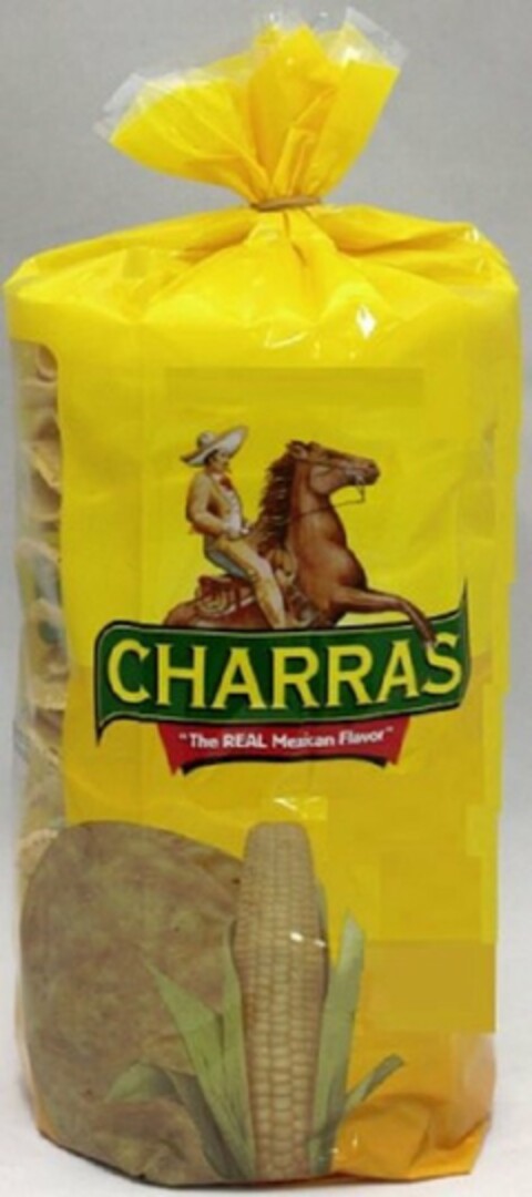 CHARRAS "THE REAL MEXICAN FLAVOR" Logo (USPTO, 06/27/2016)