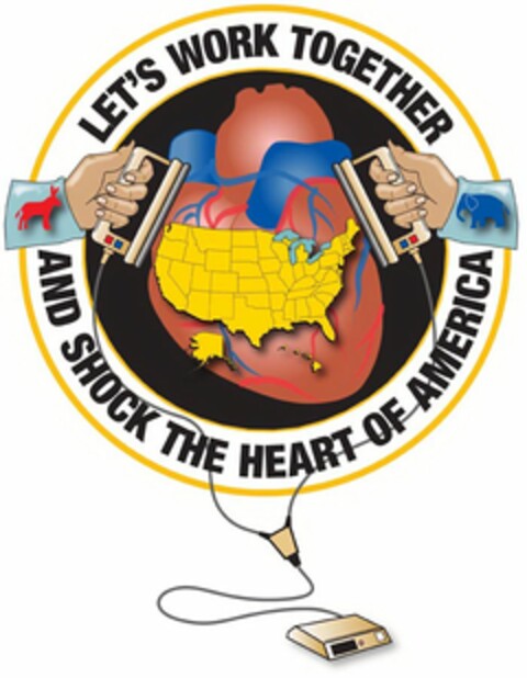 LET'S WORK TOGETHER AND SHOCK THE HEART OF AMERICA Logo (USPTO, 06.03.2009)